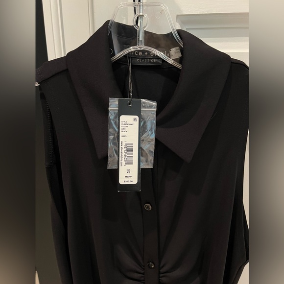 Alice + Olivia MARSHA SLEEVELESS RUCHED POLO MINI DRESS - Picture 7 of 8